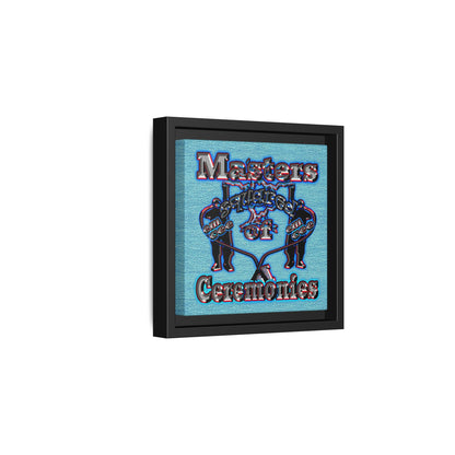 em cee squared - framed canvas art (faded blue)