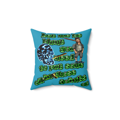 og - Faux Suede Square Pillow - (turquoise)