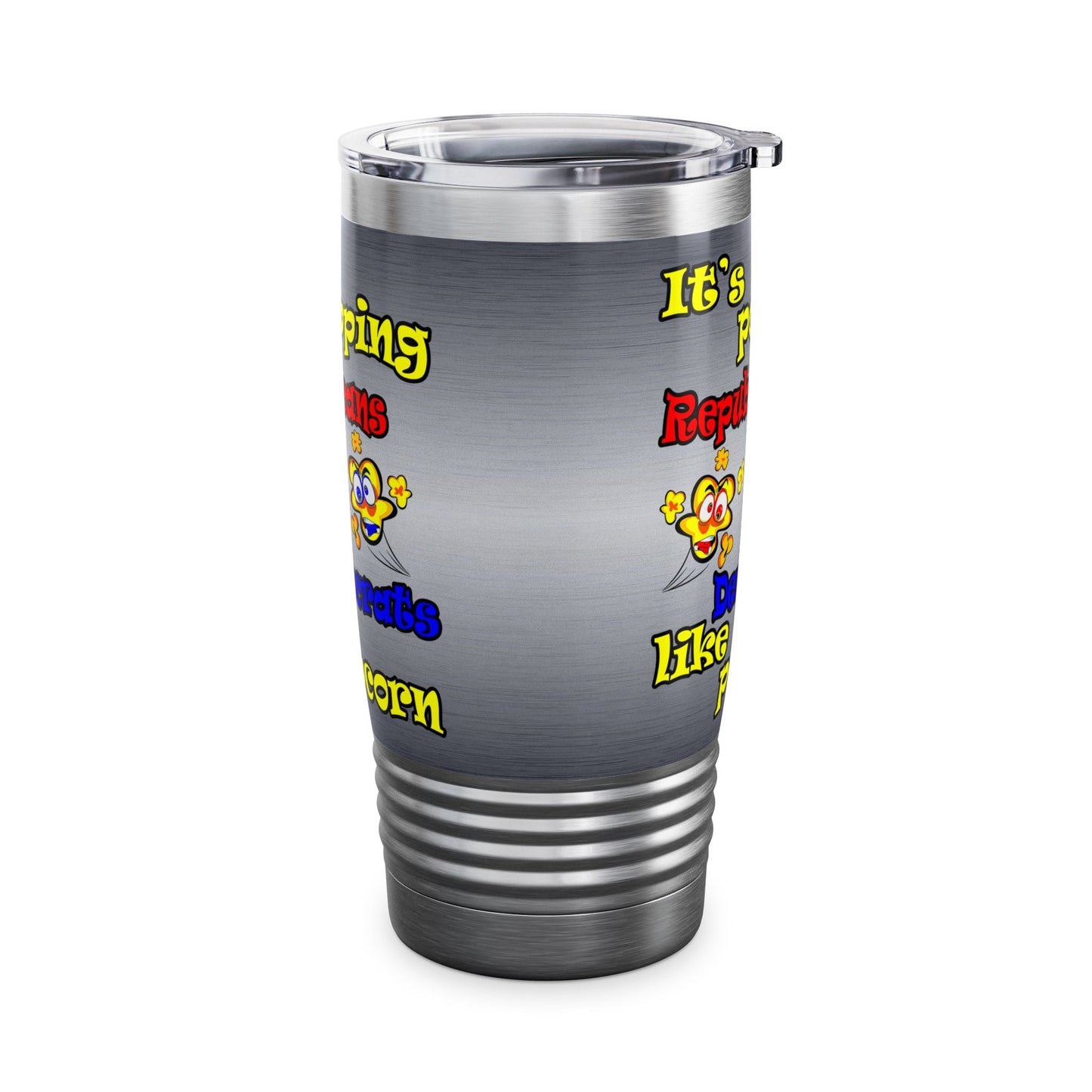 popping like popcorn - Ringneck Tumbler, 20oz (brushed nickel)