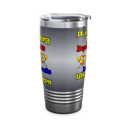 popping like popcorn - Ringneck Tumbler, 20oz (brushed nickel)