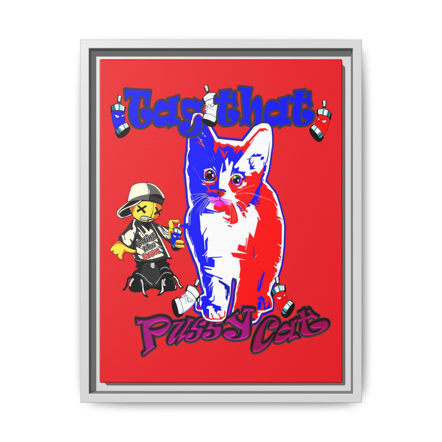 tag that - framed canvas art (red)