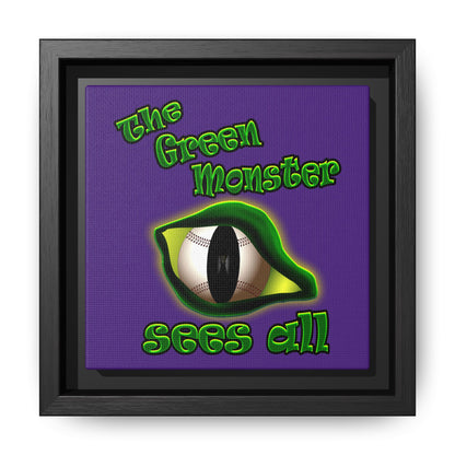 green monster - framed canvas art (purple)