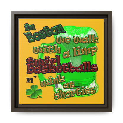 celtics logo - framed canvas art (yellow)