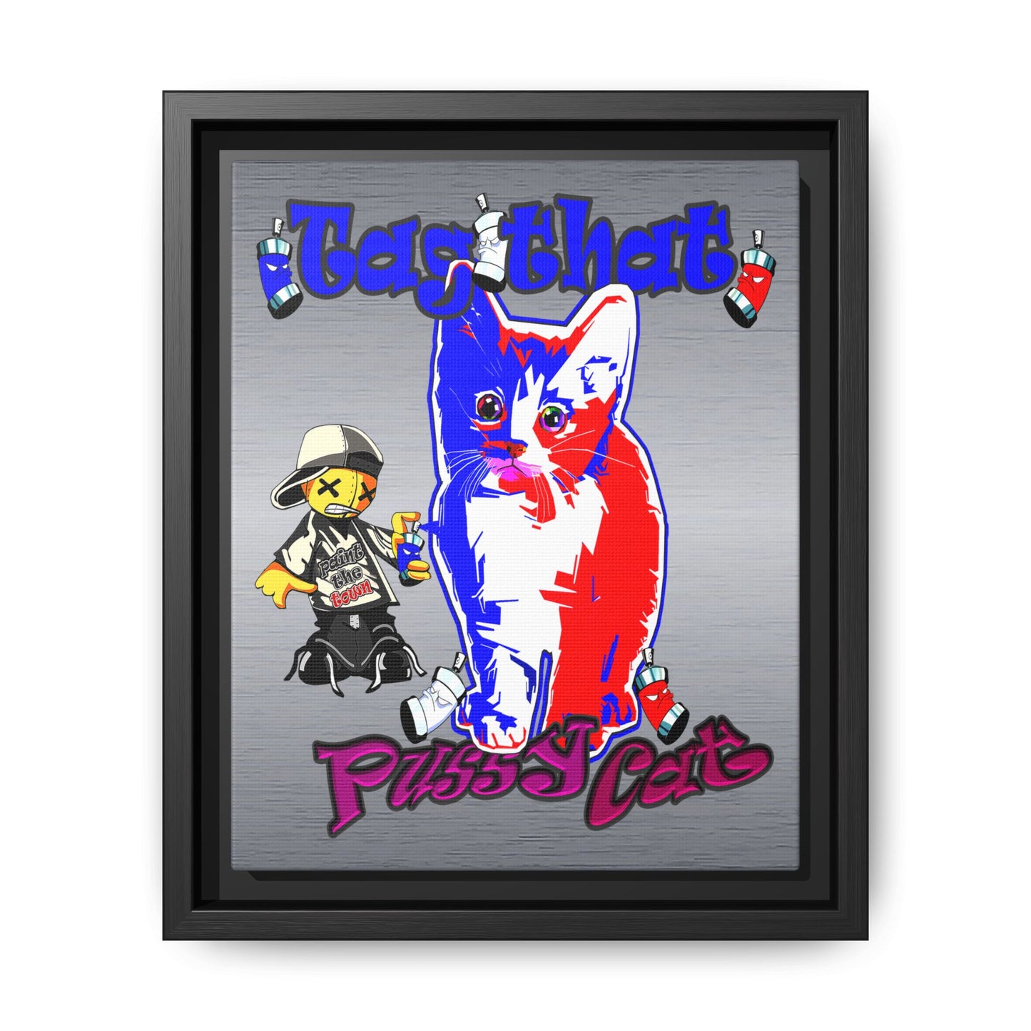 tag that - framed canvas art (brushed nickel)