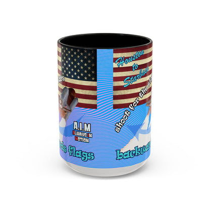 shoot for the stars - Accent Mug (light blue-purple wave)