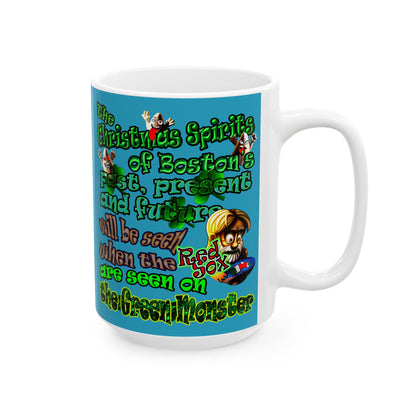 christmas spirits of boston - White Mug (turquoise)