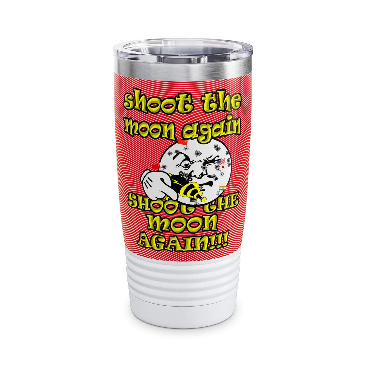 shoot the moon again - Ringneck Tumbler, 20oz (yellow-orange wave)