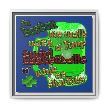 celtics logo - framed canvas art (dark blue)