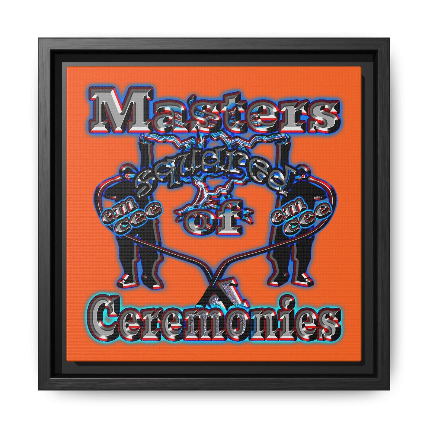 em cee squared - framed canvas art (orange)