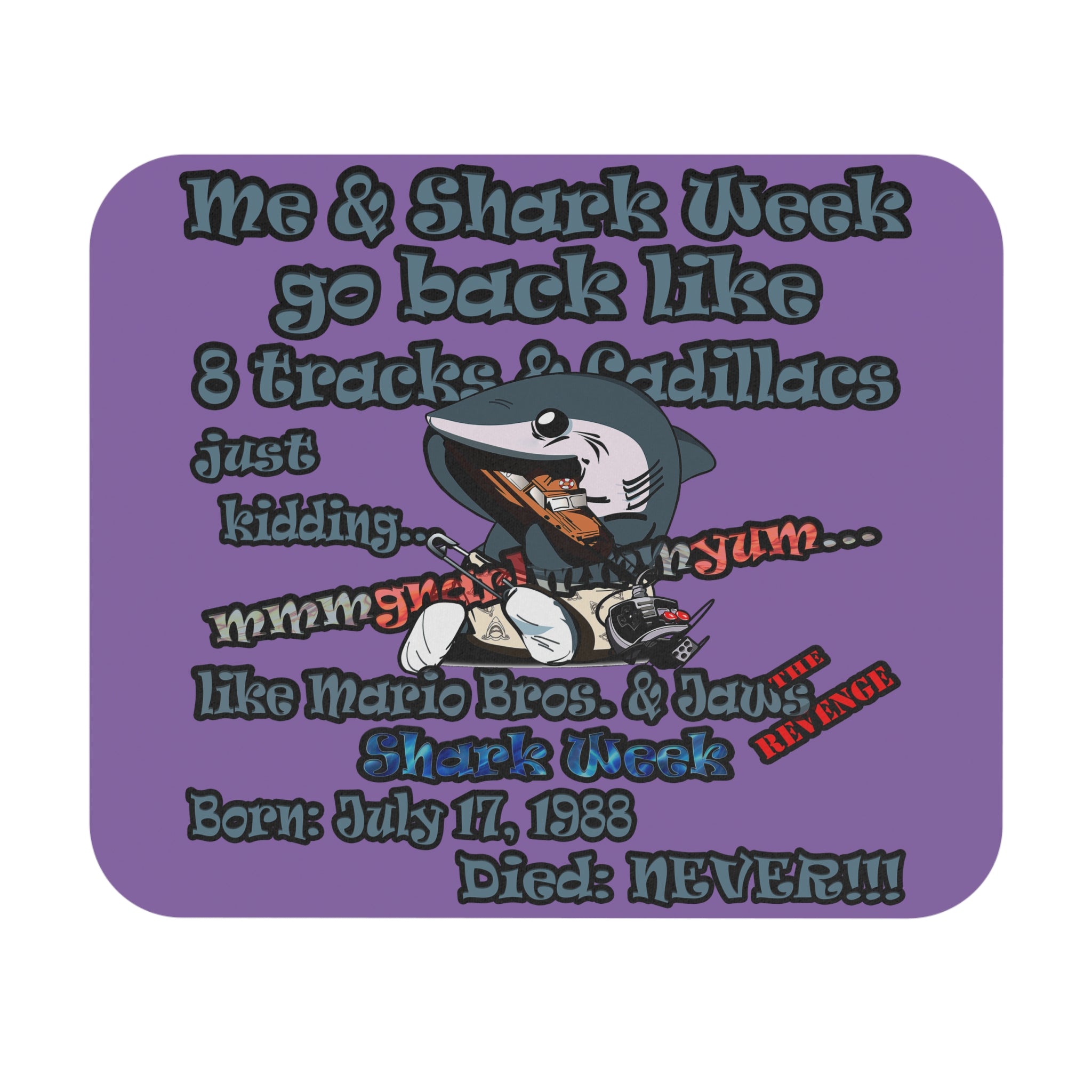 shark week - Mouse Pad (Rectangle) - (light purple)