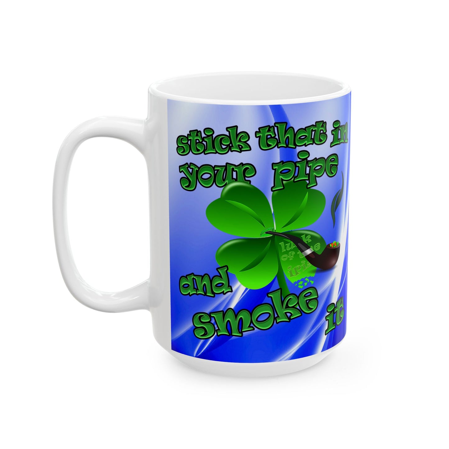 celtics logo - White Mug (blue-white wave)