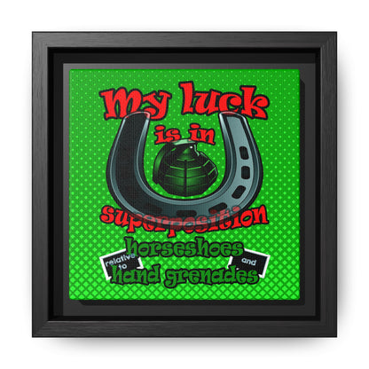my luck - framed canvas art (logo green)