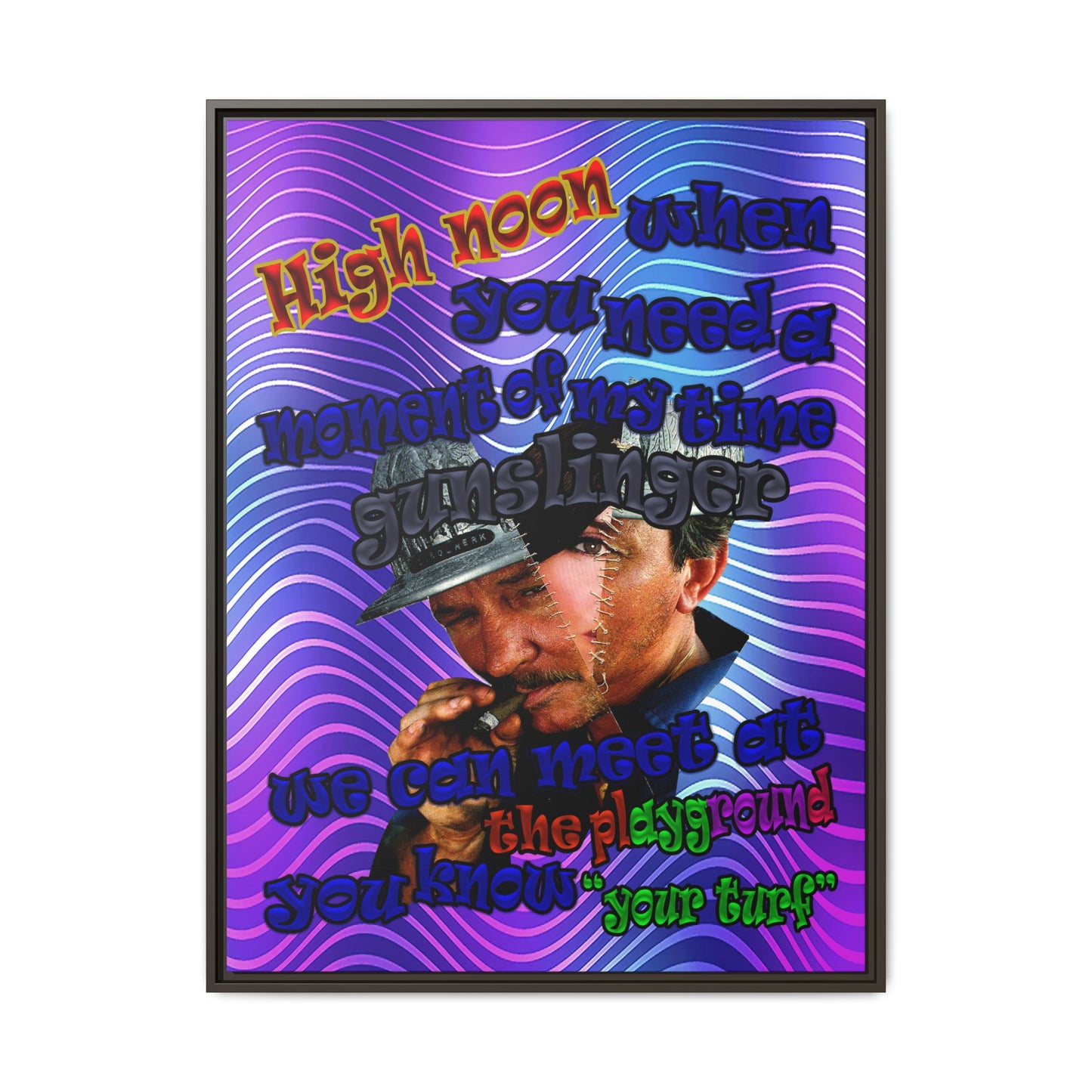 high noon - framed canvas art (purple wave)