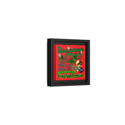 christmas spirits of boston - framed canvas art (red)