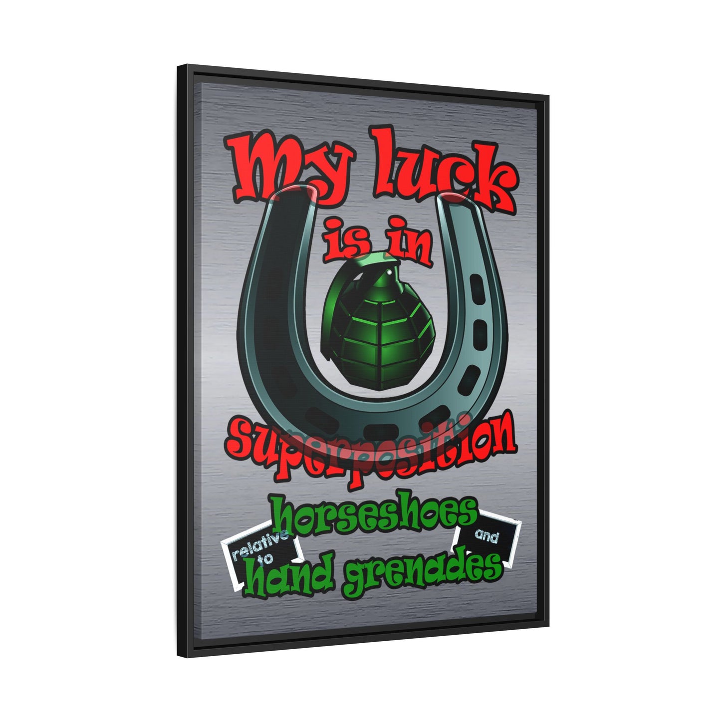 my luck - framed canvas art (brushed nickel)