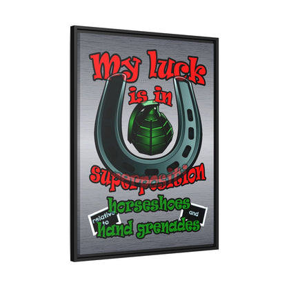 my luck - framed canvas art (brushed nickel)