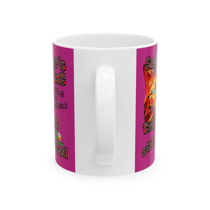 schrodinger's cat - White Mug (pink)