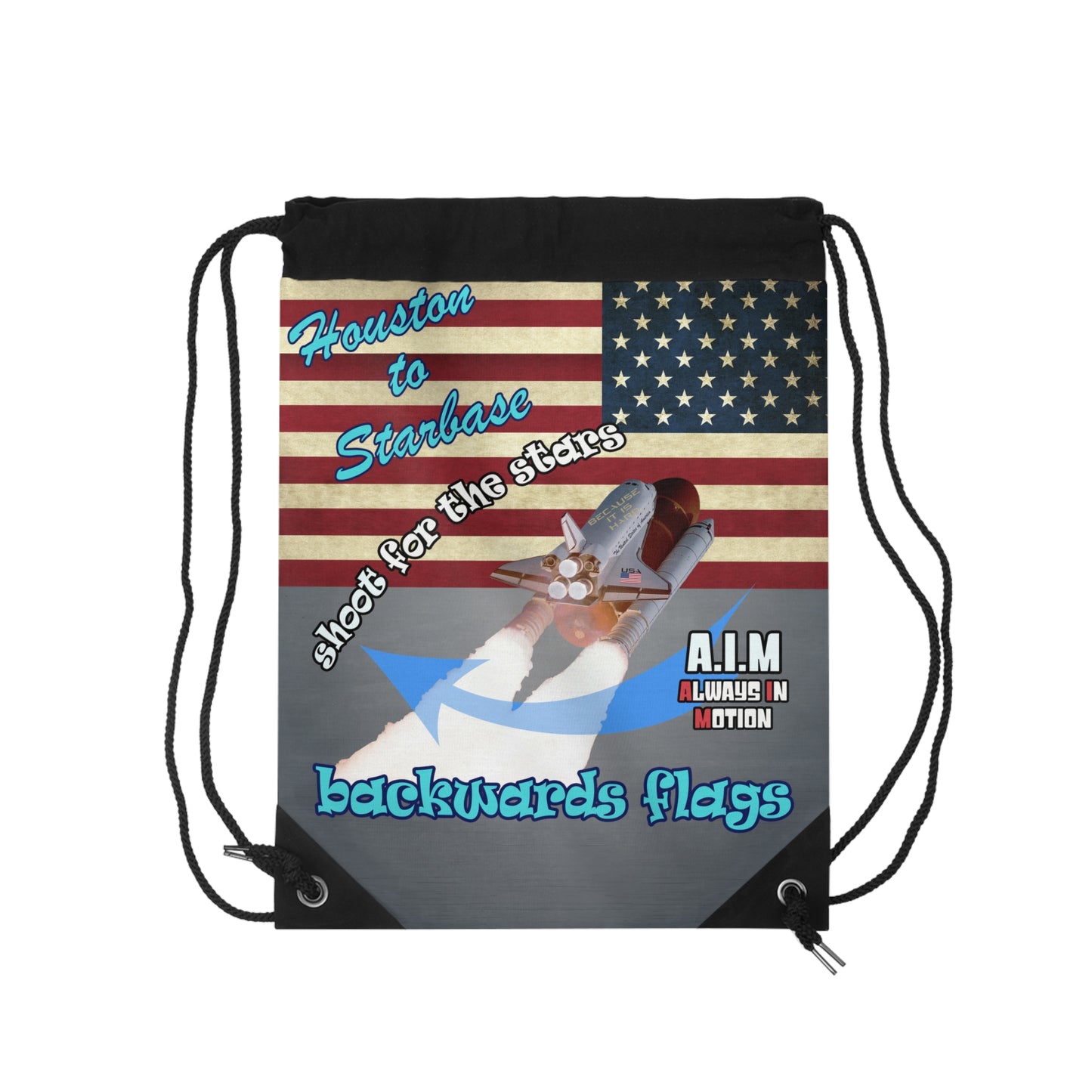 shoot for the stars - Drawstring Bag (grey-light grey)