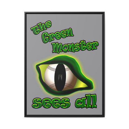 green monster - framed canvas art (grey)