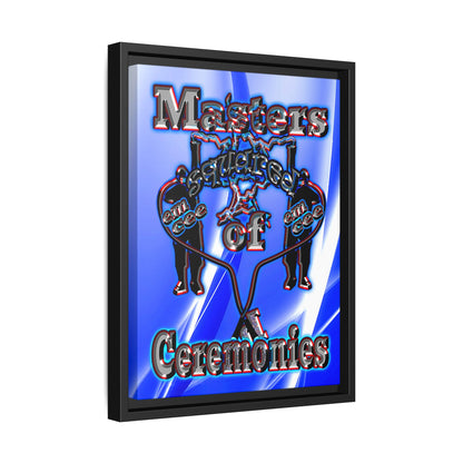 em cee squared - framed canvas art (blue-white wave)