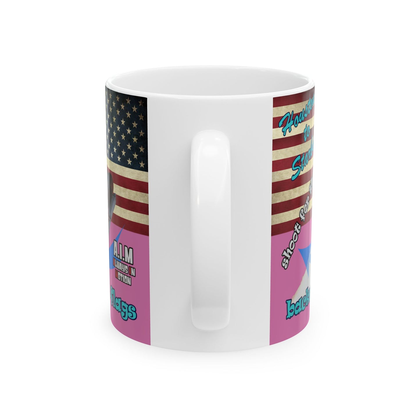 shoot for the stars - White Mug (light pink)