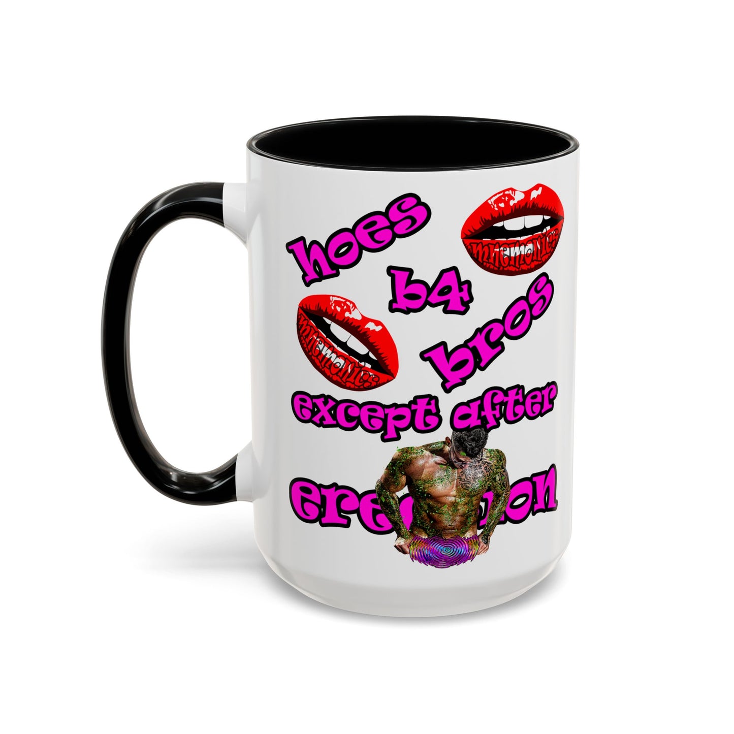 hoes b4 bros - Accent Mug (white)