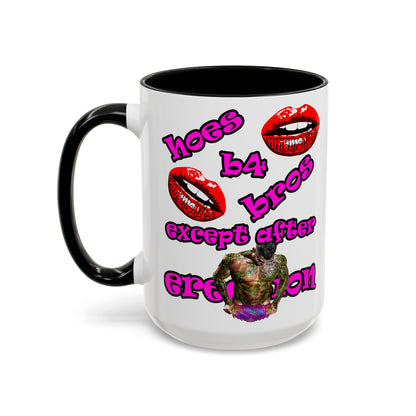 hoes b4 bros - Accent Mug (white)