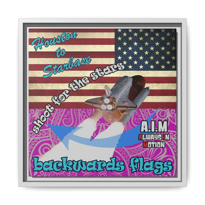 shoot for the stars - framed canvas art (pink swirl)