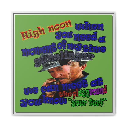 high noon - framed canvas art (green)