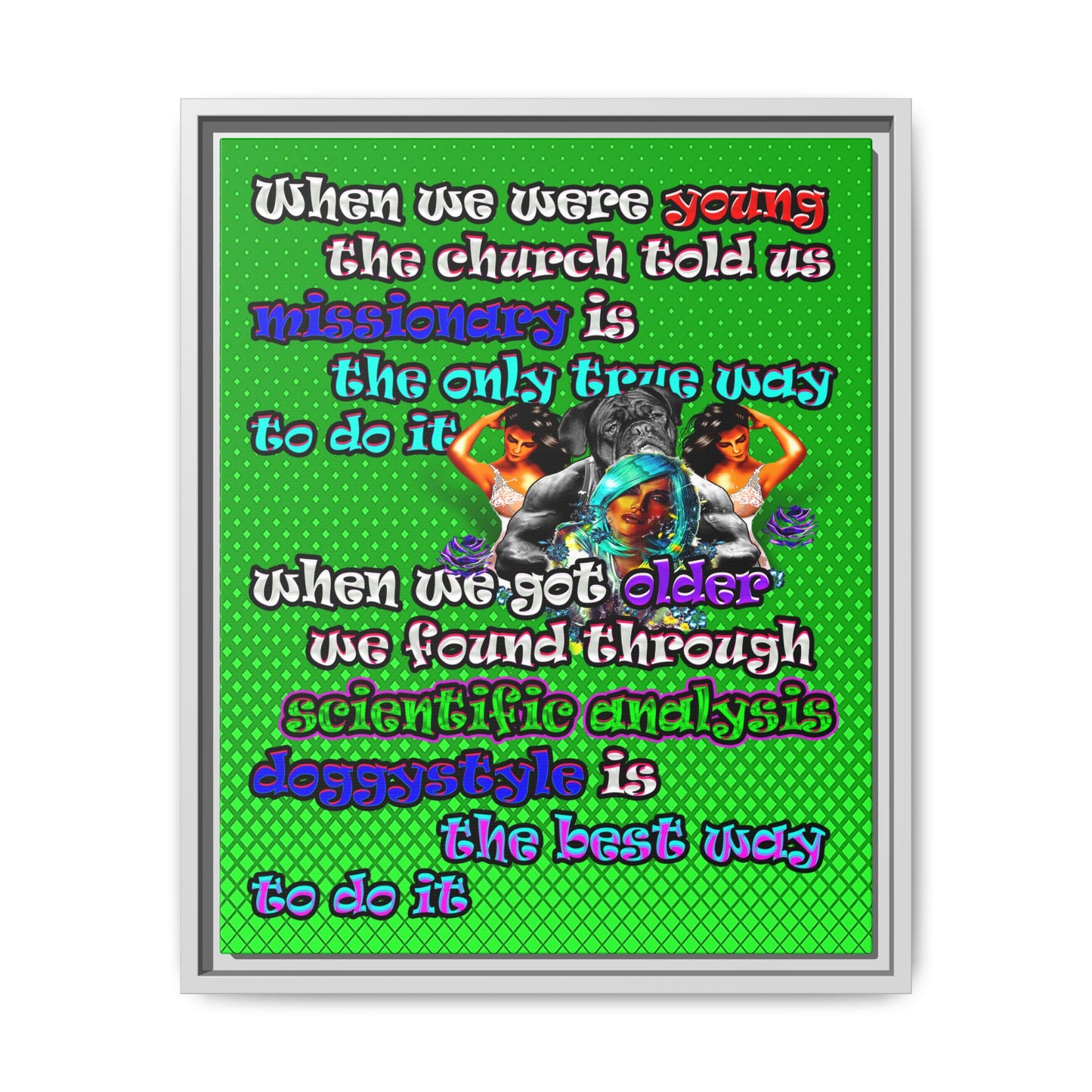 doggystyle - framed canvas art (logo green)