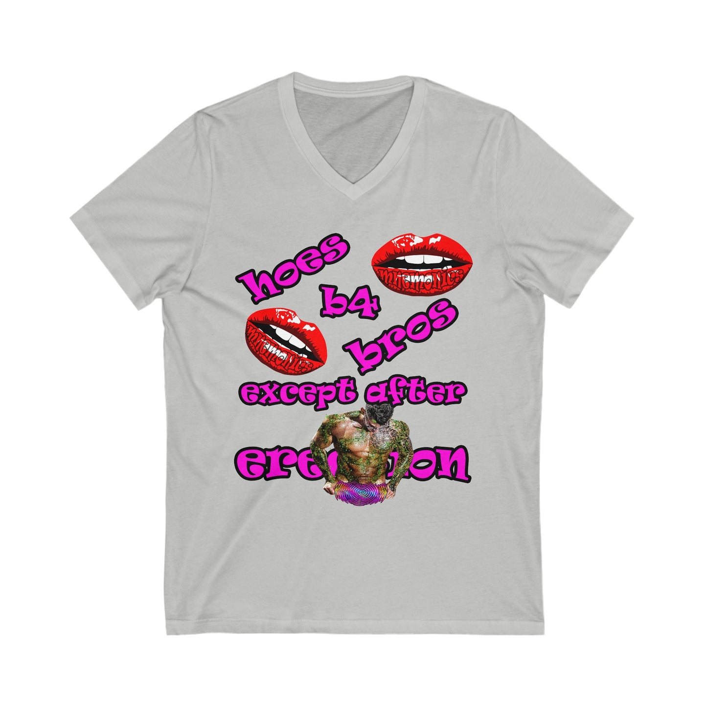 hoes b4 bros - Unisex Jersey Short Sleeve V-Neck Tee