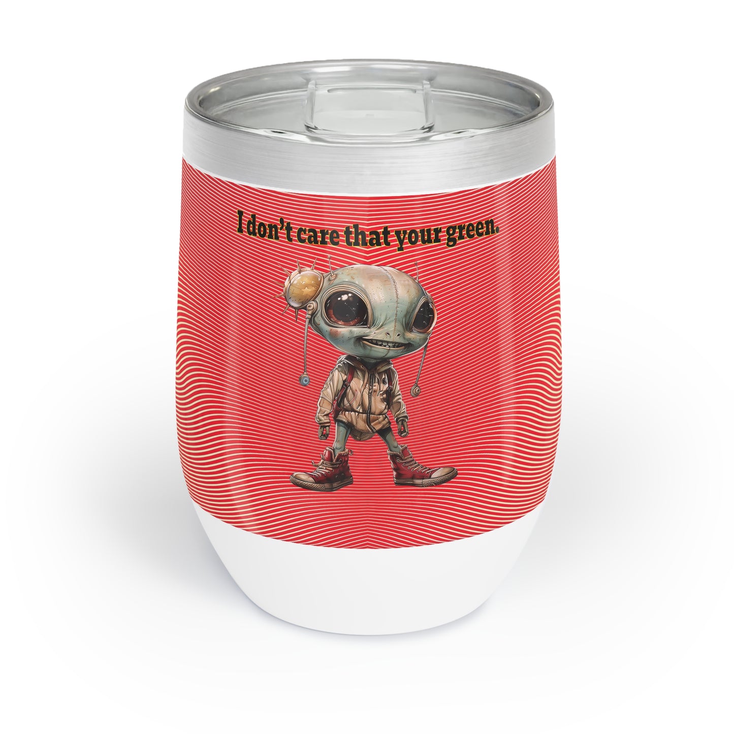 I don't care that your grey - Chill Wine Tumbler (yellow-orange wave)