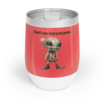 I don't care that your grey - Chill Wine Tumbler (yellow-orange wave)
