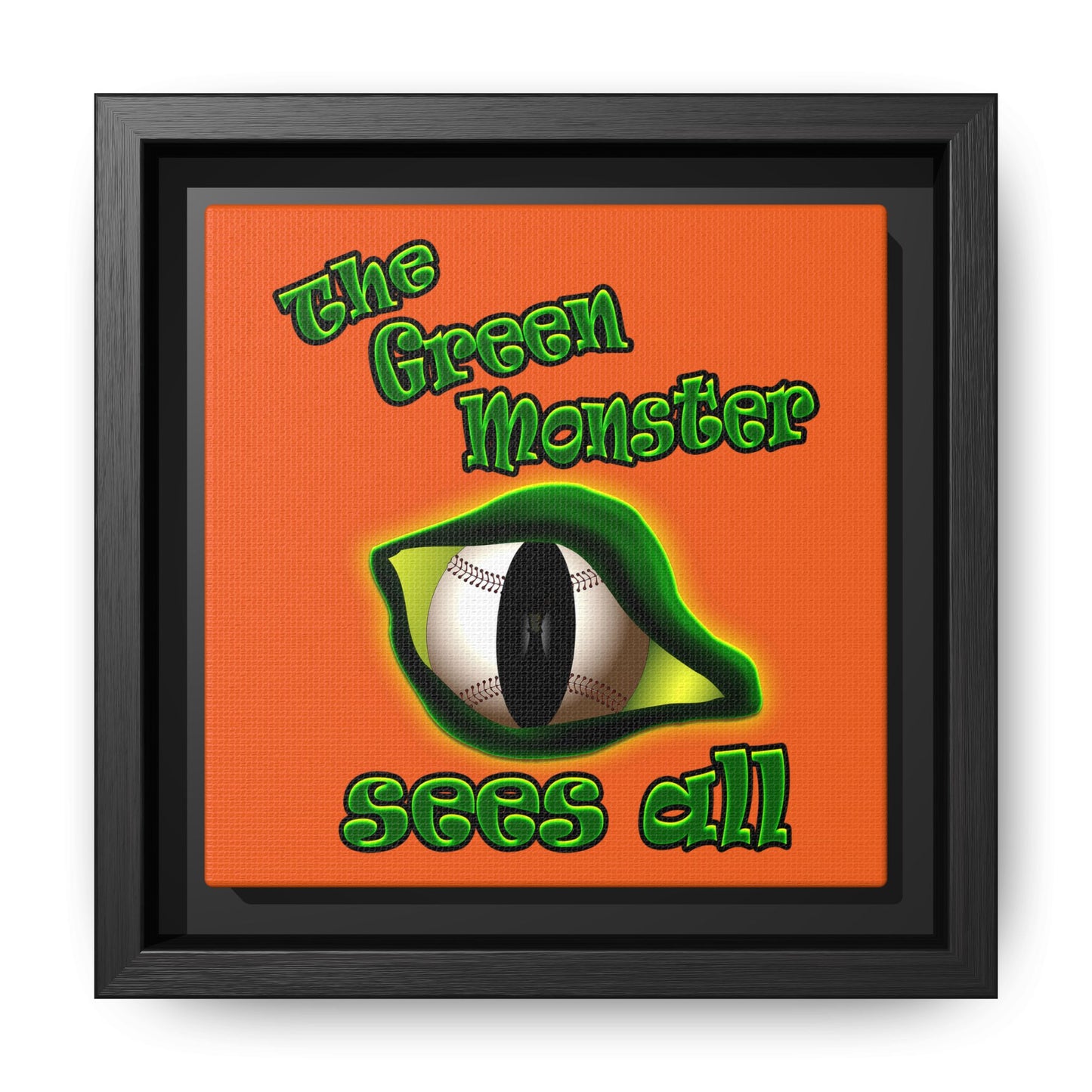 green monster - framed canvas art (orange)