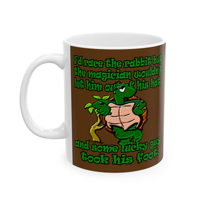 turtle race - White Mug (brown)