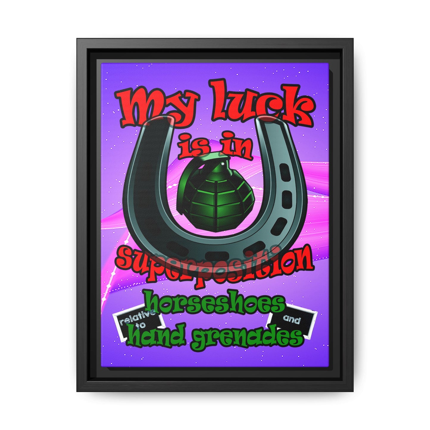 my luck - framed canvas art (purple-pink wave)