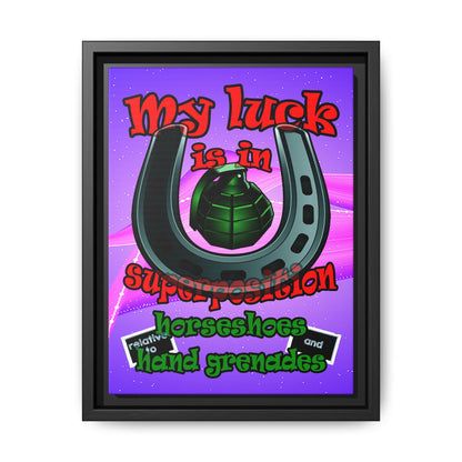 my luck - framed canvas art (purple-pink wave)