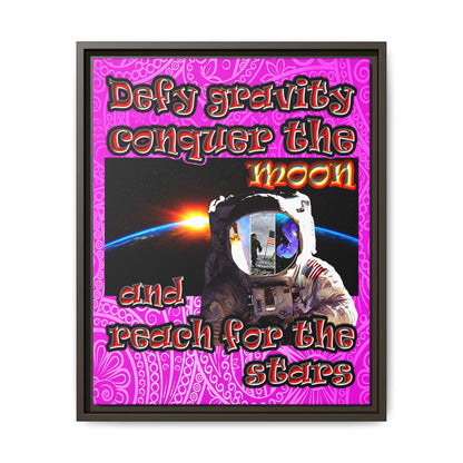 defy conquer reach - framed canvas art (pink swirl)