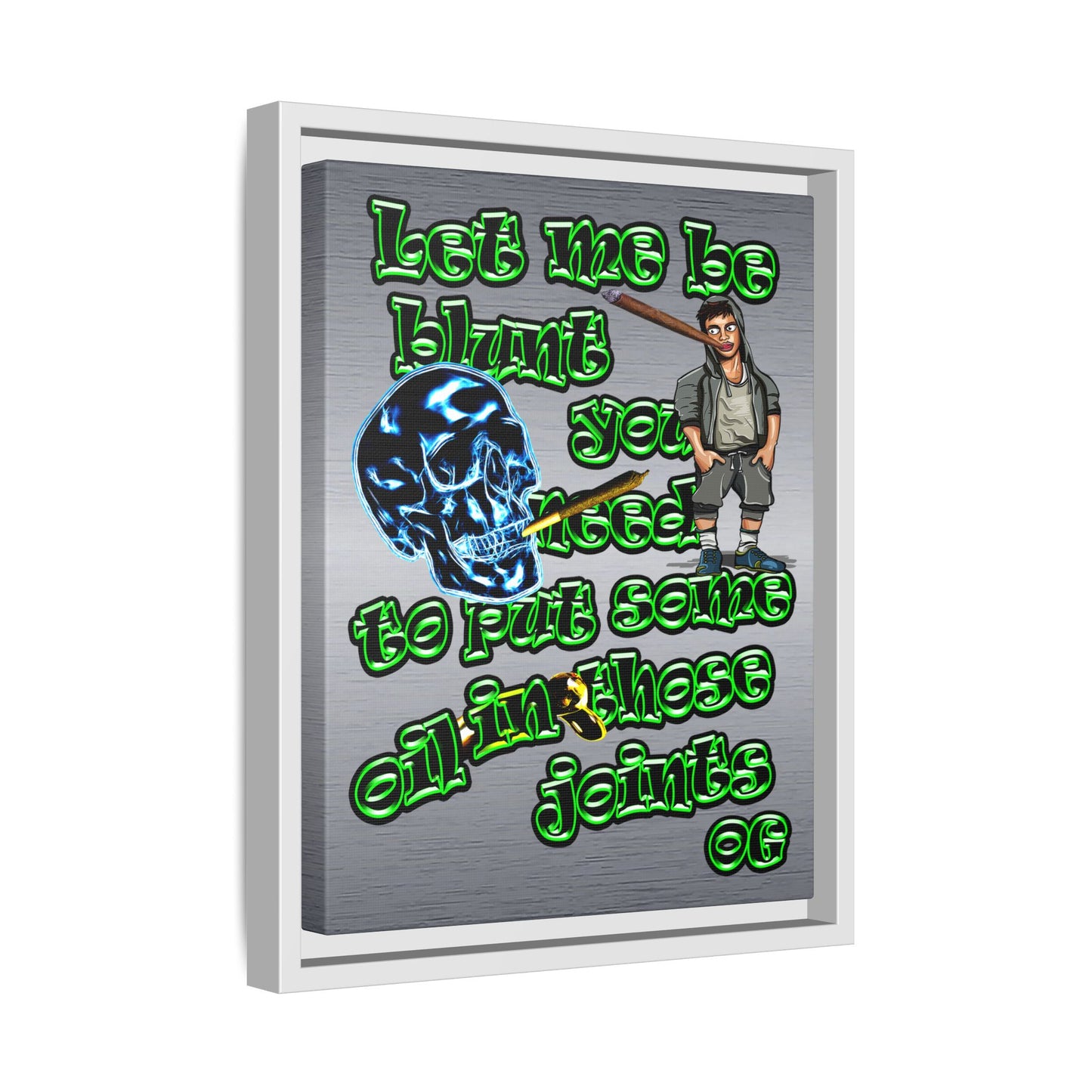 og - framed canvas art (brushed nickel)