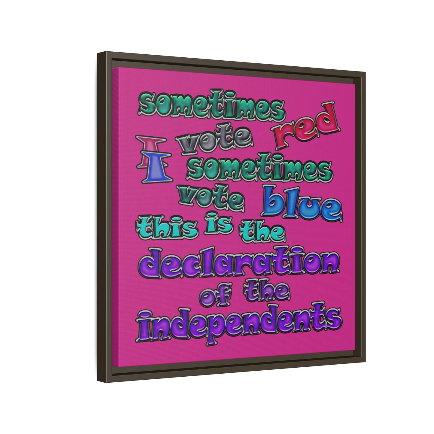 declaration of the independents - framed canvas art (pink)