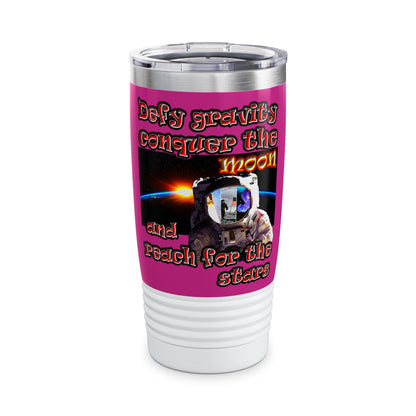 defy conquer reach - Ringneck Tumbler, 20oz (pink)
