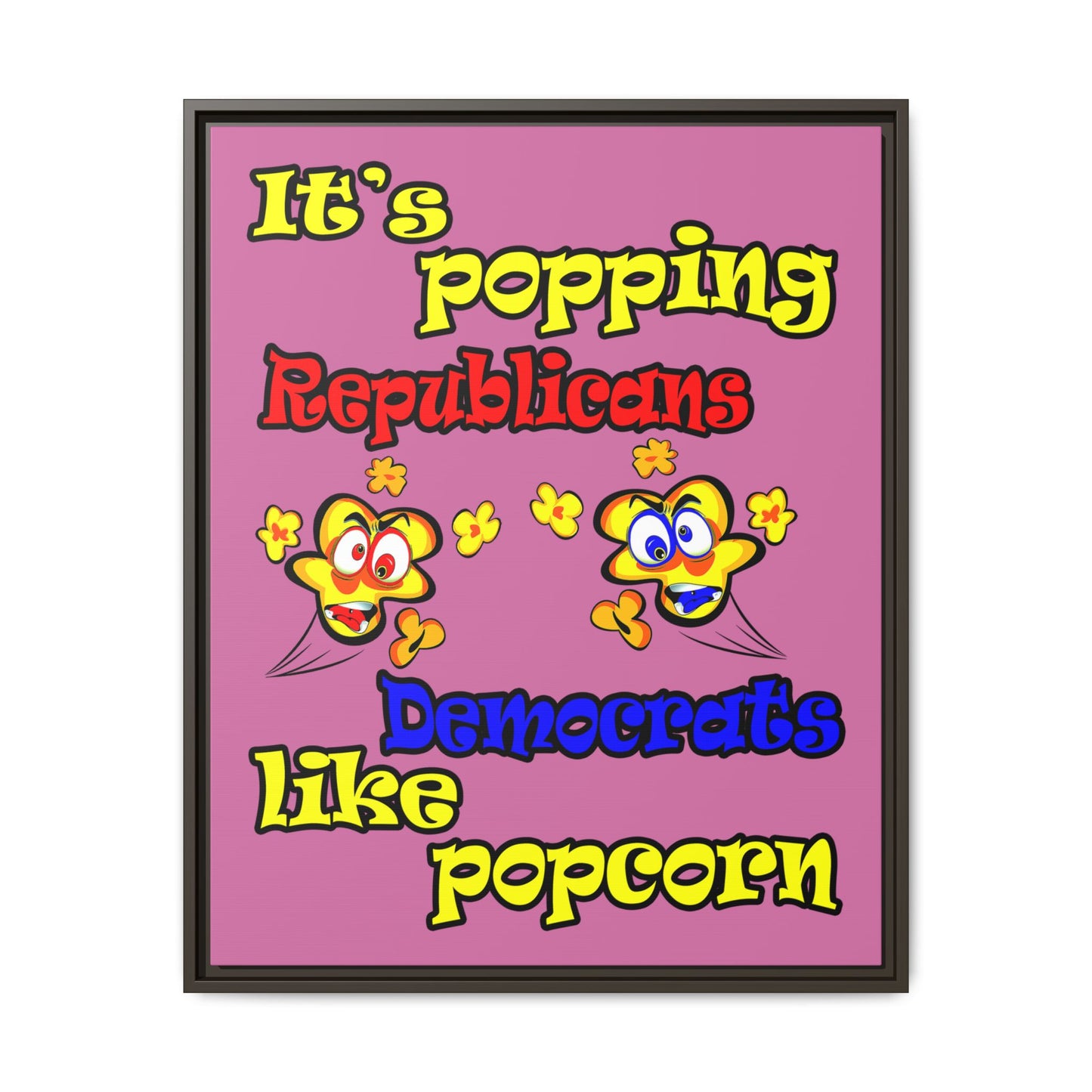 popping like popcorn - framed canvas art (light pink)