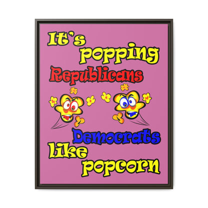 popping like popcorn - framed canvas art (light pink)