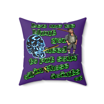 og - Faux Suede Square Pillow - (purple)