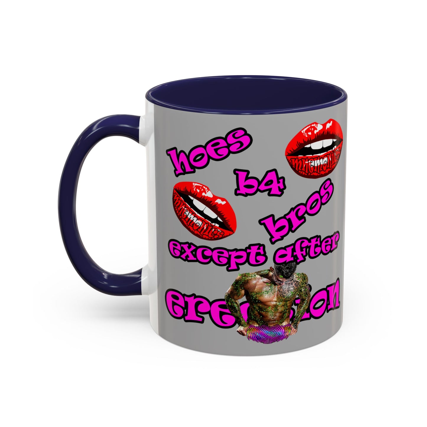 hoes b4 bros - Accent Mug (light grey)