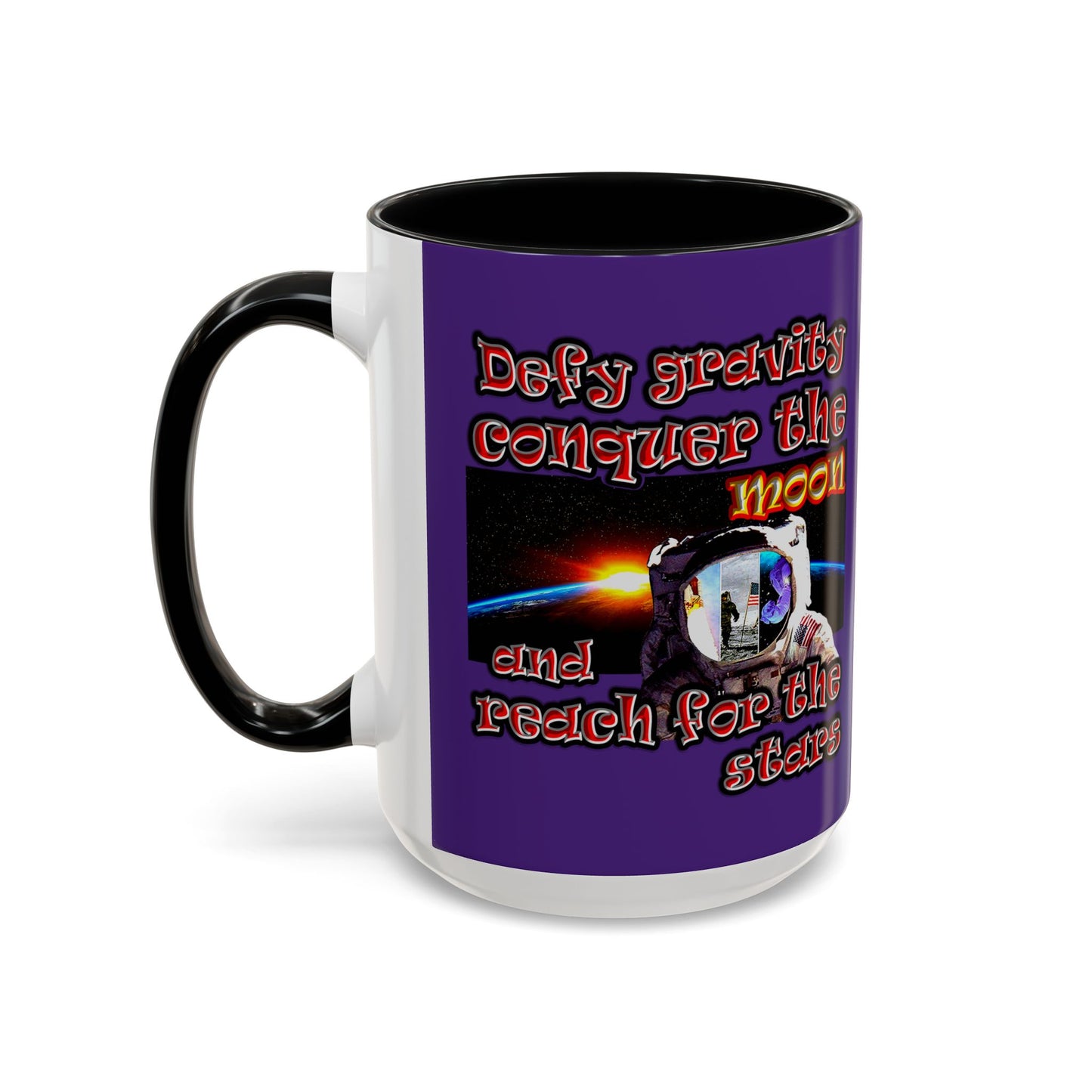 defy conquer reach - Accent Mug (purple)