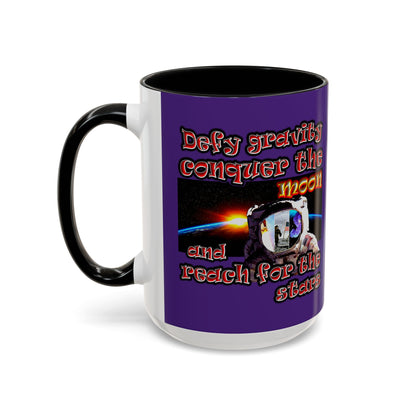 defy conquer reach - Accent Mug (purple)