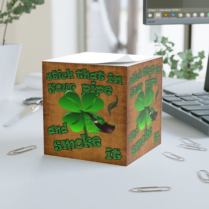 stick that in your pipe and smoke it - note cube (brown papyrus)