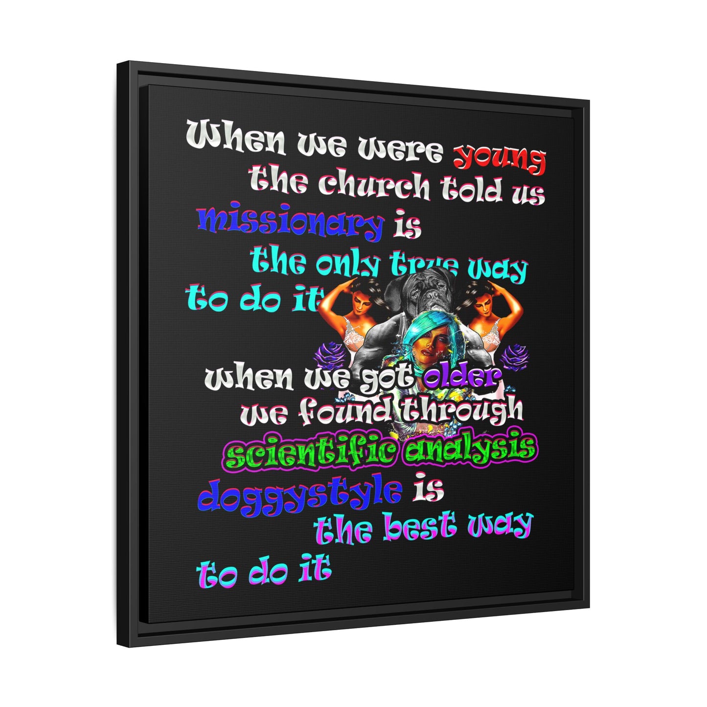 doggystyle - framed canvas art (black)