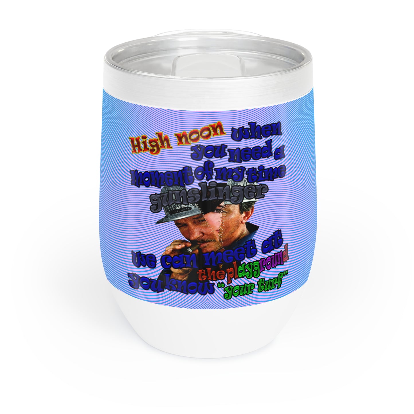 high noon - Chill Wine Tumbler (light blue-purple wave)